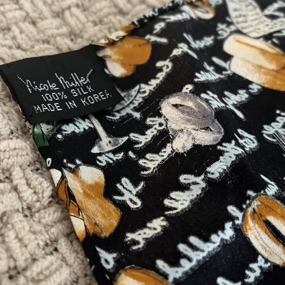 Rare Vintage Nicole Miller 100% Silk Scarf - 1990s Wedding Themed - Picture 5 of 5